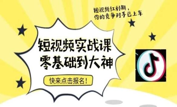 短视频零基础落地实操训练营，短视频实战课零基础到大神_就是爱分享