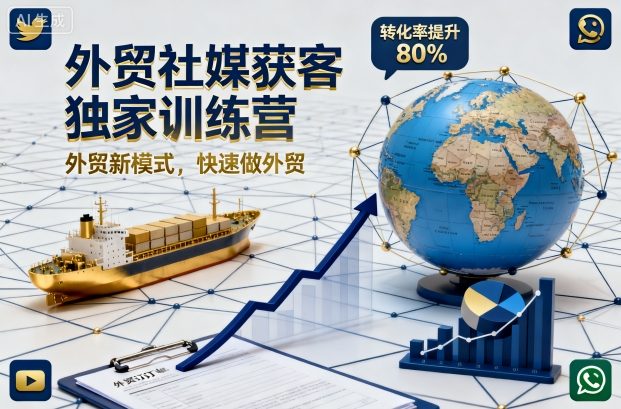 外贸社媒获客独家训练营，外贸新模式，快速做外贸_就是爱分享