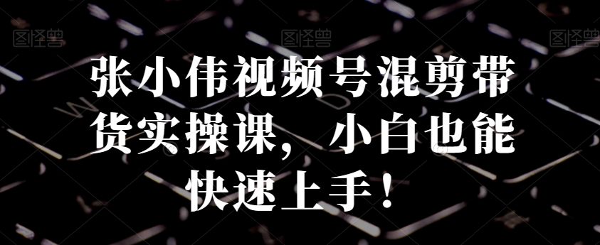 张小伟视频号混剪带货实操课，小白也能快速上手！_就是爱分享