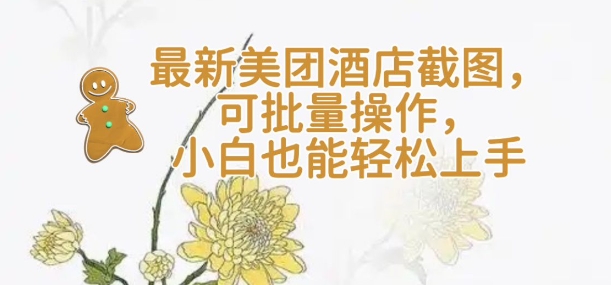 【轻云】最新美团酒店截图，可批量操作，小白也能轻松上手_就是爱分享