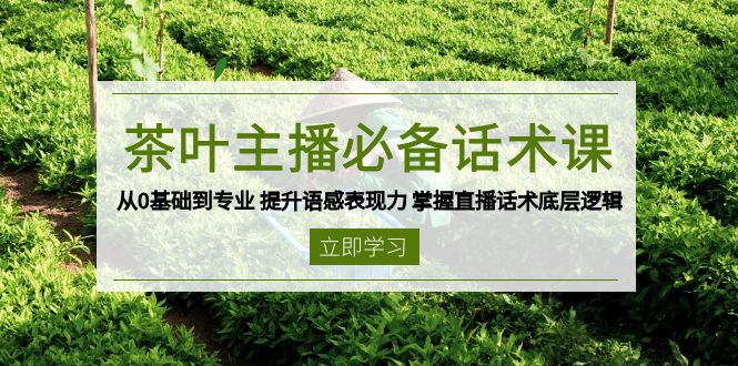 茶叶 主播必备话术课 从0基础到专业 提升语感表现力 掌握直播话术底层逻辑_就是爱分享