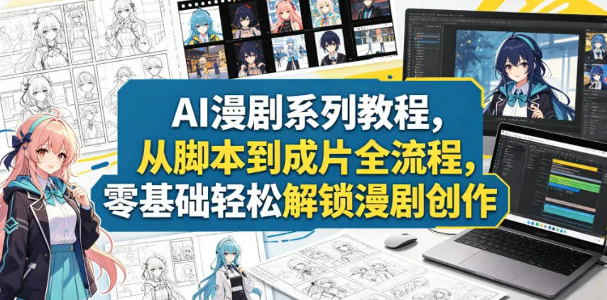 AI漫剧系列教程，从脚本到成片全流程，零基础轻松解锁漫剧创作_一起云网创