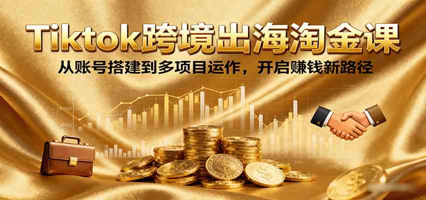Tiktok跨境出海淘金课，从账号搭建到多项目运作，开启赚钱新路径_就是爱分享