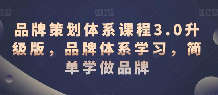 品牌策划体系课程3.0升级版，品牌体系学习，简单学做品牌_就是爱分享