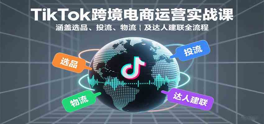 TikTok跨境电商运营实战课：涵盖选品、投流、物流及达人建联全流程_就是爱分享
