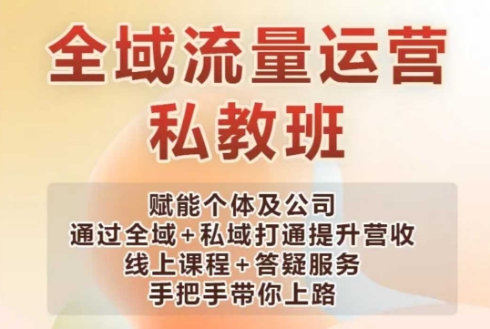 全域流量运营操盘课，赋能个体及公司通过全域+私域打通提升营收_就是爱分享