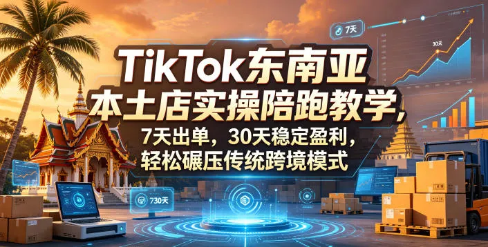 TikTok东南亚本土店实操陪跑教学，7天出单，30天稳定盈利，轻松碾压传统跨境模式（更新0516）_一起云网创