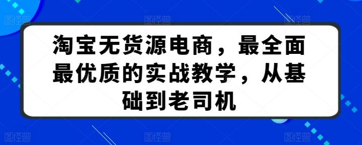 淘宝无货源电商，最全面最优质的实战教学，从基础到老司机_就是爱分享