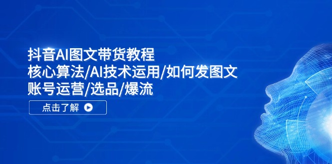 抖音AI图文带货教程：核心算法/AI技术运用/如何发图文/账号运营/选品/爆流_就是爱分享