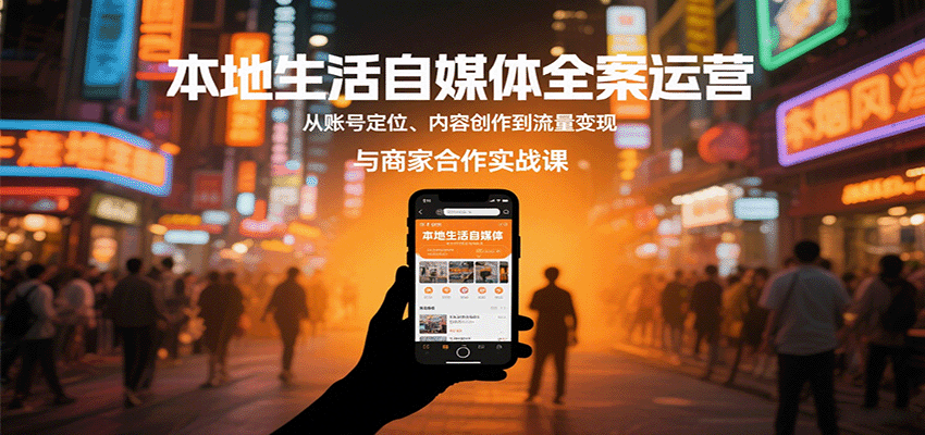 本地生活自媒体全案运营，从账号定位、内容创作到流量变现与商家合作实战课_就是爱分享