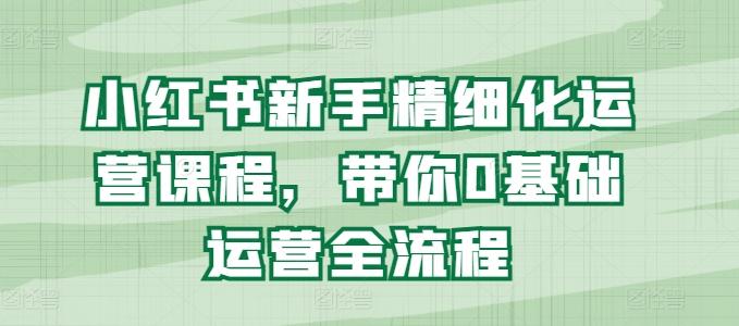 小红书新手精细化运营课程，带你0基础运营全流程_就是爱分享