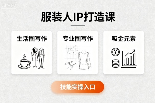 服装人IP打造课，文案创富+生活圈写作+专业圈写作+服装人专属+吸金元素+技能实操_就是爱分享