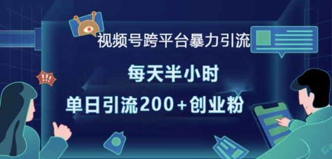 视频号跨平台暴力引流，每天半小时，单日引流200+精准创业粉_就是爱分享
