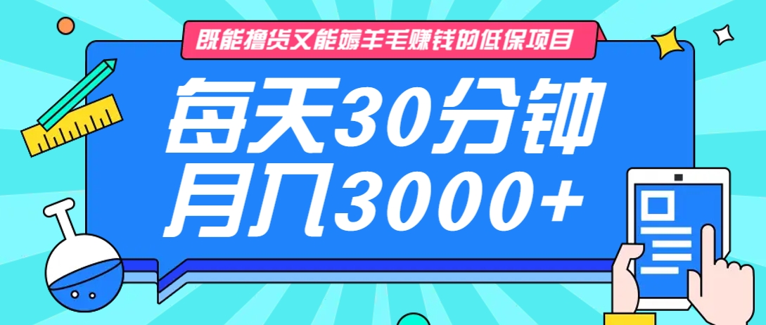 既能撸货又能赚钱的长期低保项目，每天30分钟，多号百分百稳定月入3000+！_就是爱分享