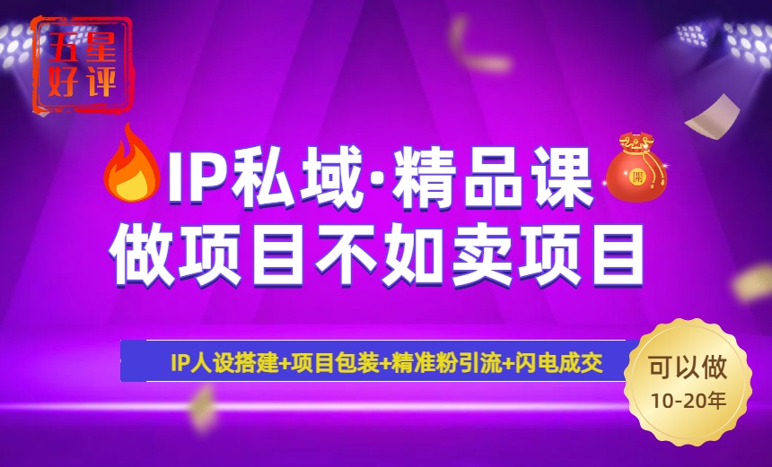 2025年“IP私域·密训精品课”，日赚3000+小白避坑年赚百万，暴力引流…_就是爱分享
