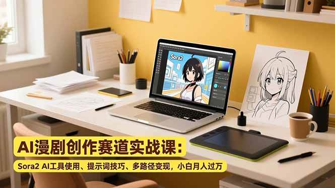 （16936期）AI漫剧创作赛道实战课：Sora2 AI工具使用、提示词技巧、多路径变现，小白月入过万_就是爱分享