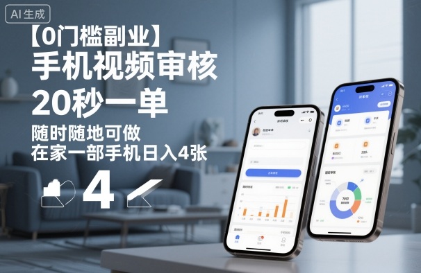 【0门槛副业】手机视频审核，20秒一单，随时随地可做，在家一部手机日入4张【揭秘】_就是爱分享