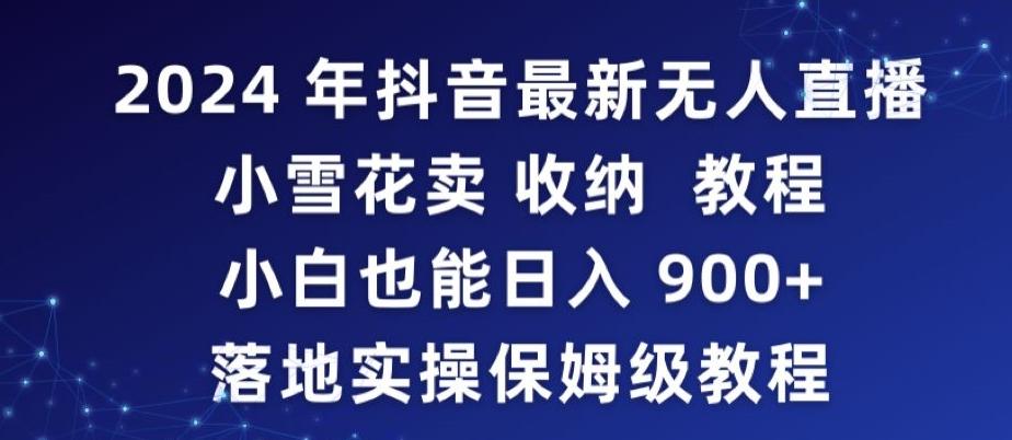2024年抖音最新无人直播小雪花卖收纳教程，小白也能日入900+落地实操保姆级教程【揭秘】_就是爱分享