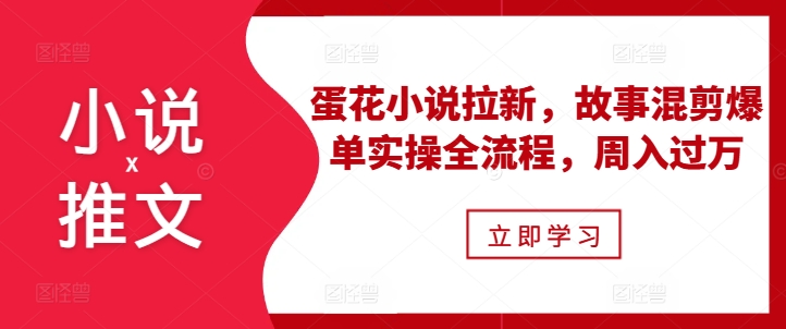 小说推文之蛋花小说拉新，故事混剪爆单实操全流程，周入过万_就是爱分享