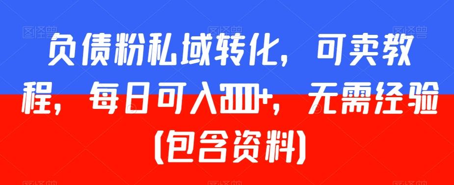 负债粉私域转化，可卖教程，每日可入2000+，无需经验（包含资料）【揭秘】_就是爱分享