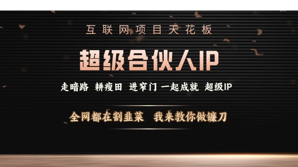 互联网项目天花板，超级合伙人IP，全网都在割韭菜，我来教你做镰刀【仅揭秘】_就是爱分享