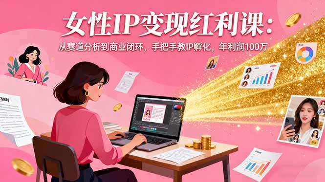 （16294期）女性IP变现红利课：从赛道分析到商业闭环，手把手教IP孵化，年利润100万_就是爱分享