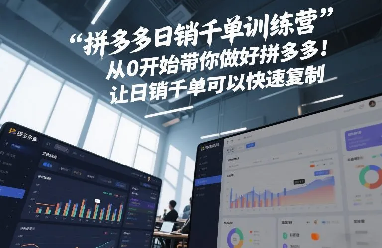 拼多多日销千单训练营，从0开始带你做好拼多多，让日销千单可以快速复制(更新26年5月)_一起云网创